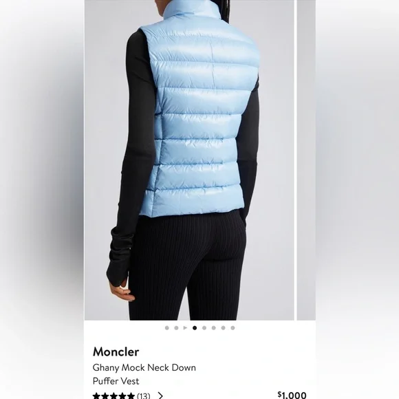 🩵WOMENS MONCLER GHANY MOCK NECK DOWN PUFFER VEST🩵